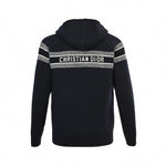 Oblique Zip-Up Knit Hoodie