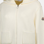 Ivory Knit Zip-Up Hoodie