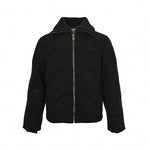 Monogram Outline Embroidered Knit Zip Jacket