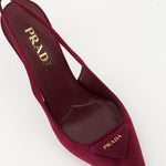 Burgundy Suede Slingback Pumps