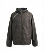 Monogram Print Hooded Windbreaker