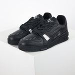 LV Black Leather Studded Low-Top Sneakers