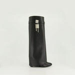 Shark Lock Knee-High Wedge Boots