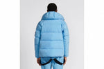 Hooded Down Jacket in Sky Blue Technical Taffeta