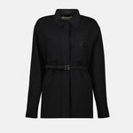 Black Belted Overshirt Jacket