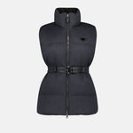 Belted Padded Vest with High Collar