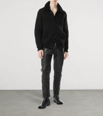 Cashmere Collared Jacket with Fleece Trim