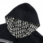 Oblique Zip-Up Knit Hoodie