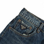 Vintage Blue Washed Straight-Leg Denim Jeans