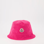 Terry Cloth Bucket Hat with Logo – Pink