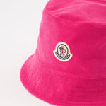 Terry Cloth Bucket Hat with Logo – Pink