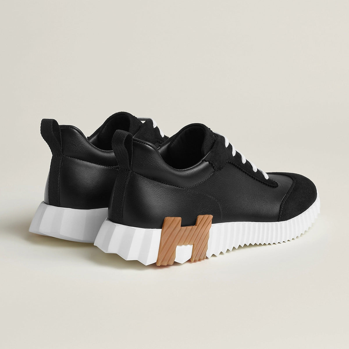 Bounce Sneaker – Black Calfskin with Signature “H” Sole