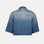 Cropped Denim Cape Jacket