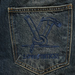 Classic Indigo Denim Jeans with Embroidered Back Pocket