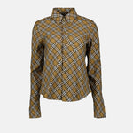 Vintage Check Cropped Shirt in Olive