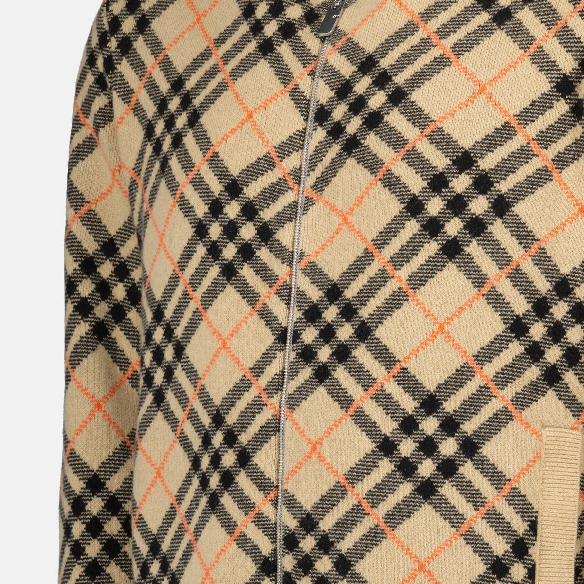 Checked Cashmere Bomber