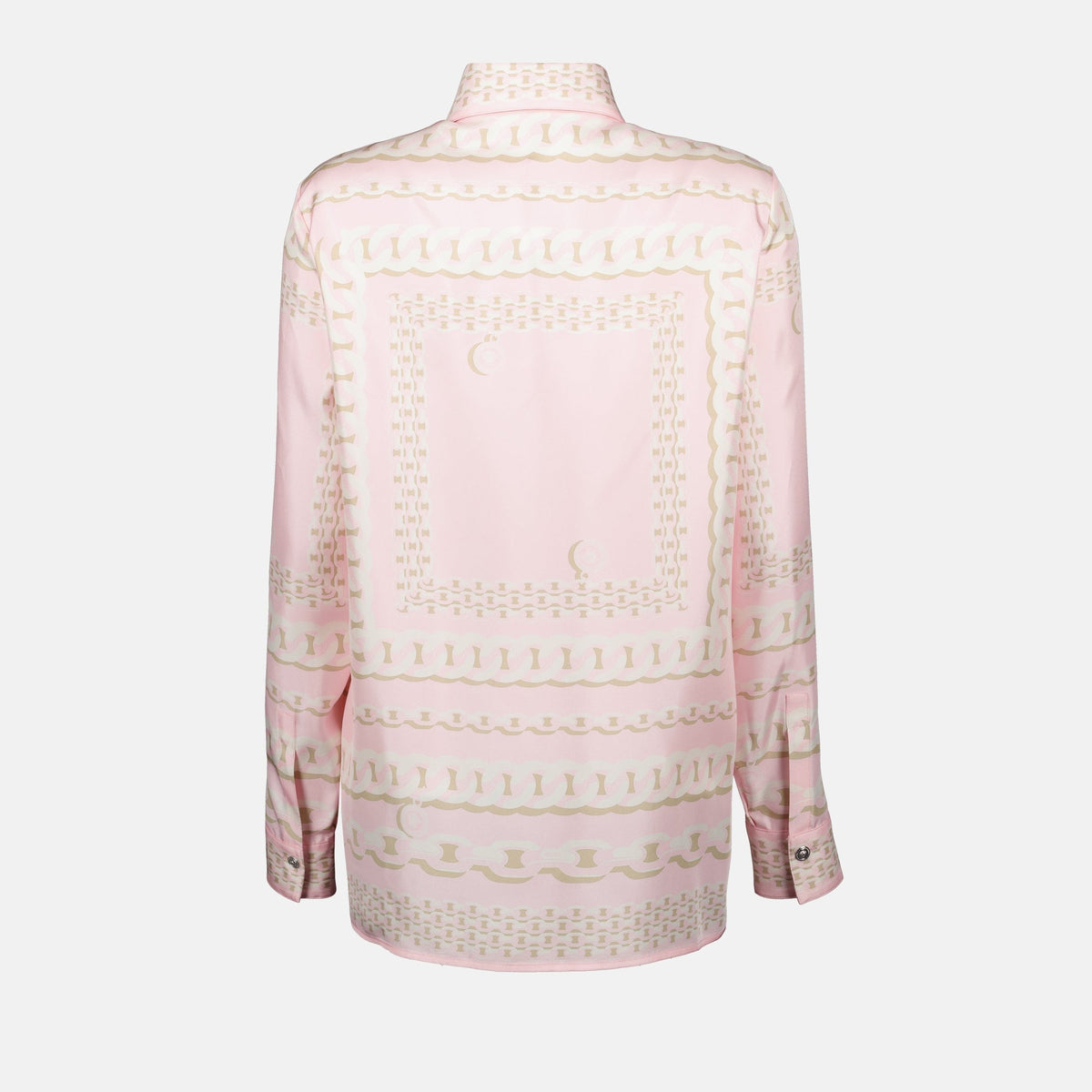 Pink Chain Print Silk Shirt