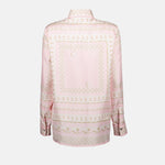 Pink Chain Print Silk Shirt