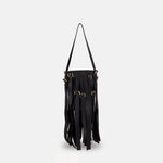 Fringed Leather Bucket Shoulder Bag