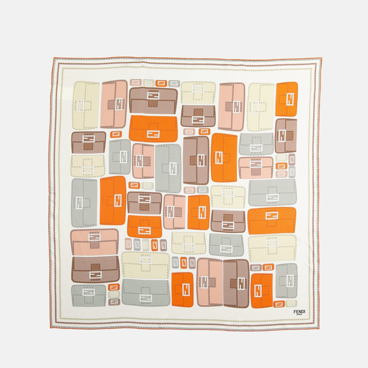 Silk Scarf – Multicolor Baguette Print