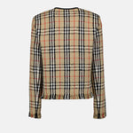 Vintage Check Tweed Fringe Jacket