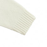 Pearl-Embellished Crown Motif Wool Knit Sweater – Ivory White