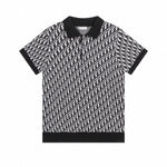 Oblique Wool Knit Polo Shirt – Black & Grey