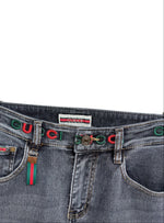 Denim Jeans with Embroidered Logo