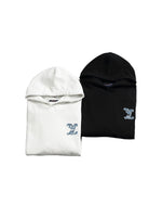 White Gradient Hoodie with Blue LV Patch