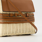 Tie Me Leather shoulder bag (Wicker & Leather)