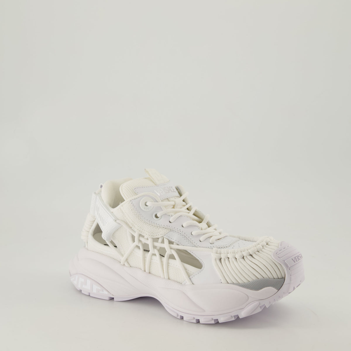 White Cutout Chunky Sneakers