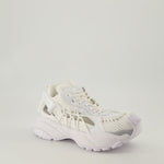 White Cutout Chunky Sneakers