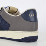 Screener Sneakers in Blue GG Canvas & Grey Suede