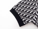 Oblique Wool Knit Polo Shirt – Black & Grey