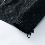 Black Monogram Hooded Windbreaker Jacket
