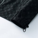 Black Monogram Hooded Windbreaker Jacket