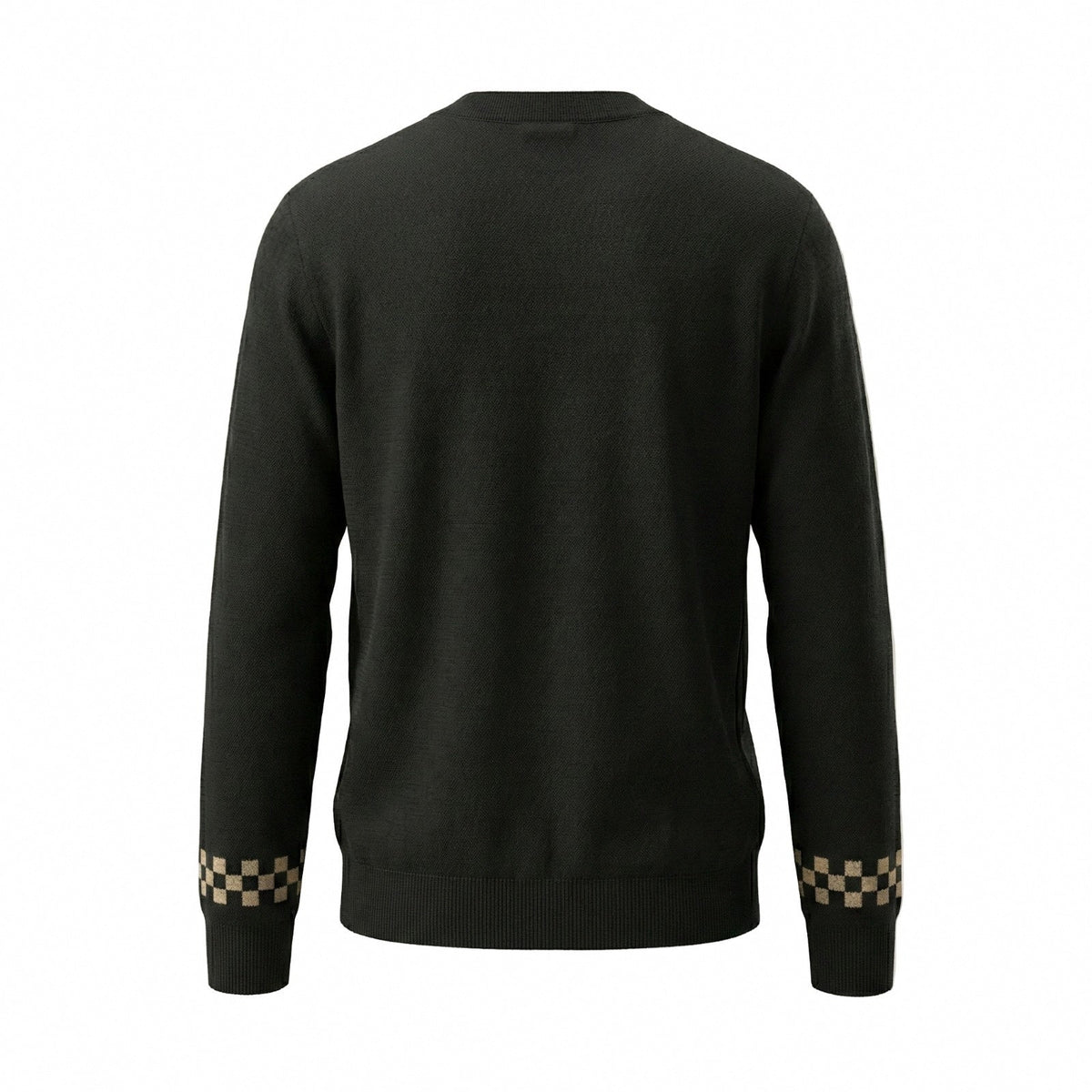 Black Monogram Accent Wool Cardigan