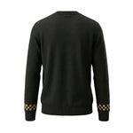 Black Monogram Accent Wool Cardigan