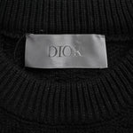 Black Textured Oblique Knit Sweater