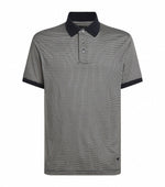 Lyocell-Cotton Micro-Print Polo Shirt