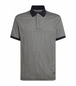 Lyocell-Cotton Micro Print Polo Shirt