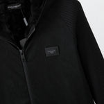 Faux-Fur Lined Hooded Zip Jacket