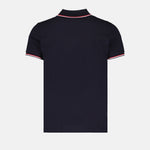Navy Polo Shirt with Tricolour Trim