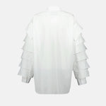 Ruffle-Sleeve Cotton Shirt