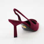 Burgundy Suede Slingback Pumps
