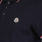 Navy Polo Shirt with Tricolour Trim