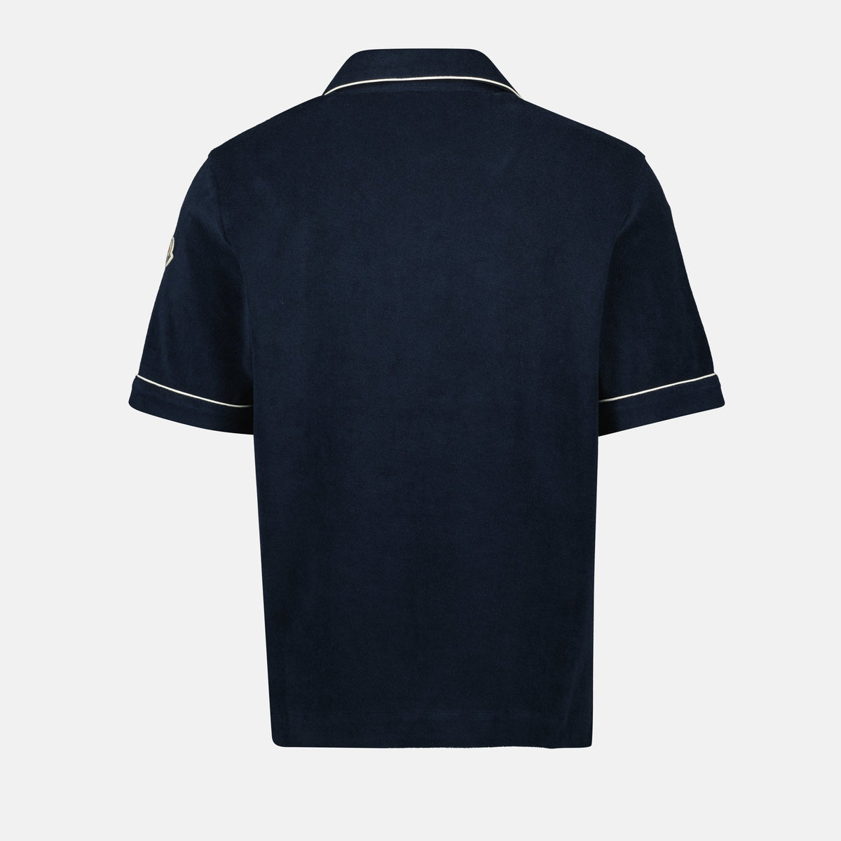 Navy Towelling Polo with Contrast Trim