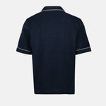 Navy Towelling Polo with Contrast Trim
