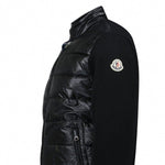 Padded Wool Zip-Up Cardigan - Black