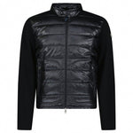 Padded Wool Zip-Up Cardigan - Black